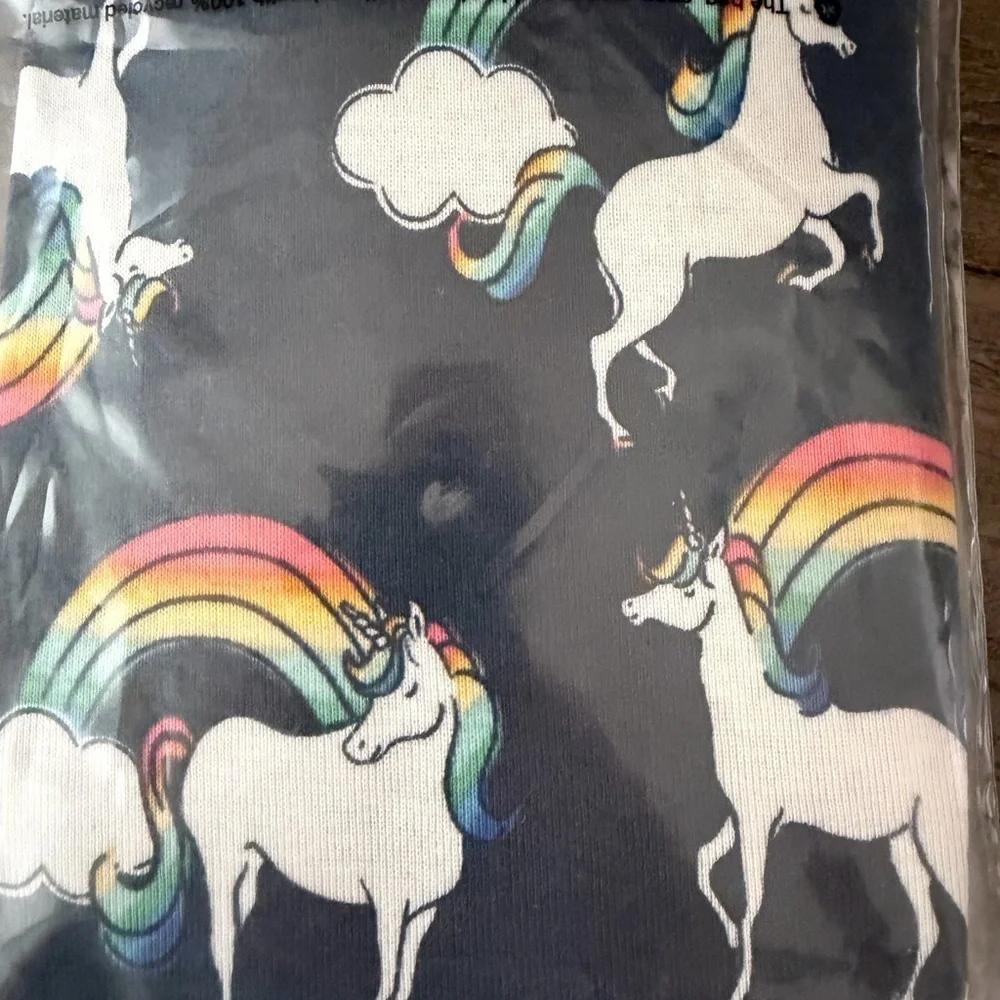 NWT Baby Gap 12-18 months Organic‎ Cotton Long Sleeve Pajama Set Unicorn Rainbow
